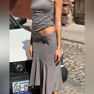 With Jean Gray Skirt Set